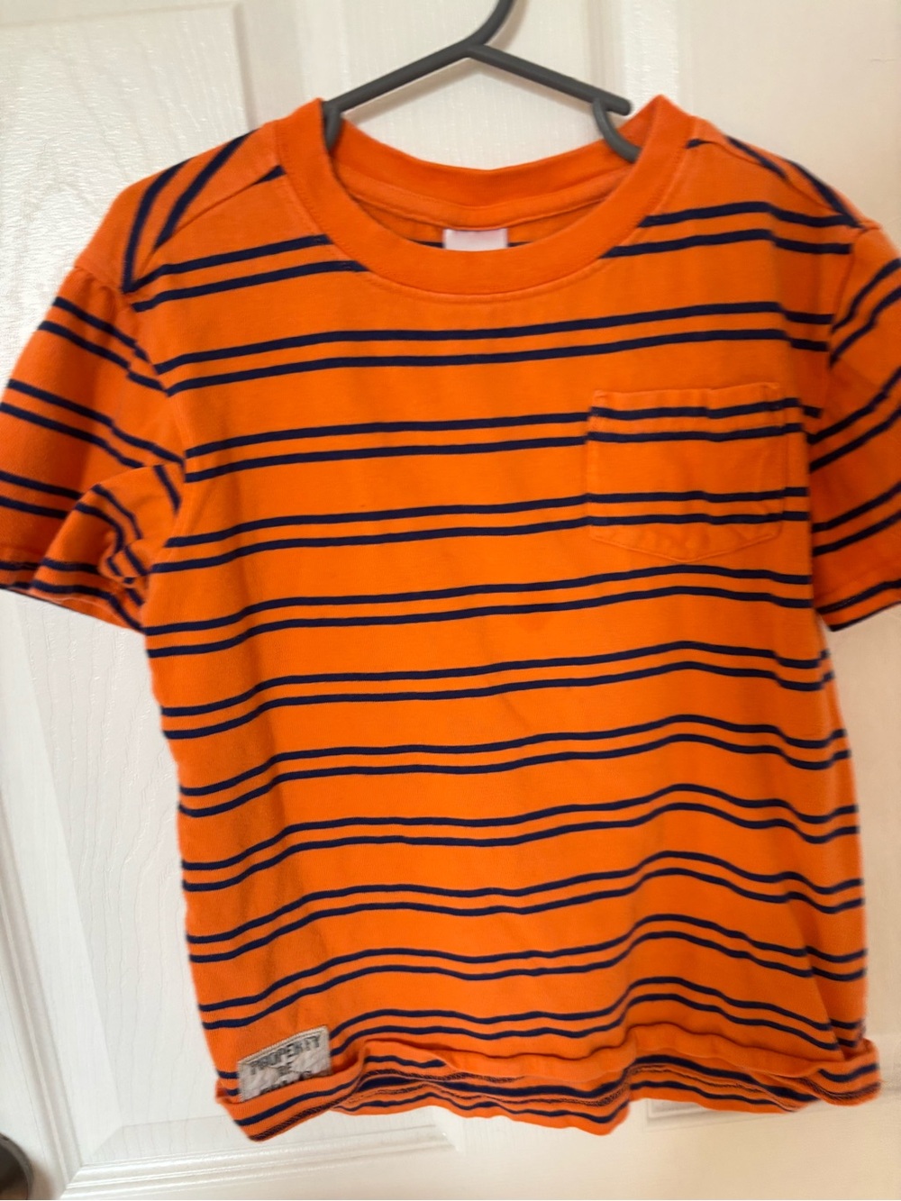 Kids Orange Stripe Pocket Tee - Unbranded